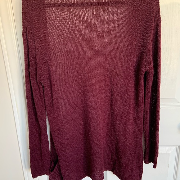 Garage, Maroon Loose Knit Long Cardigan, Size: X Small - Picture 2 of 4